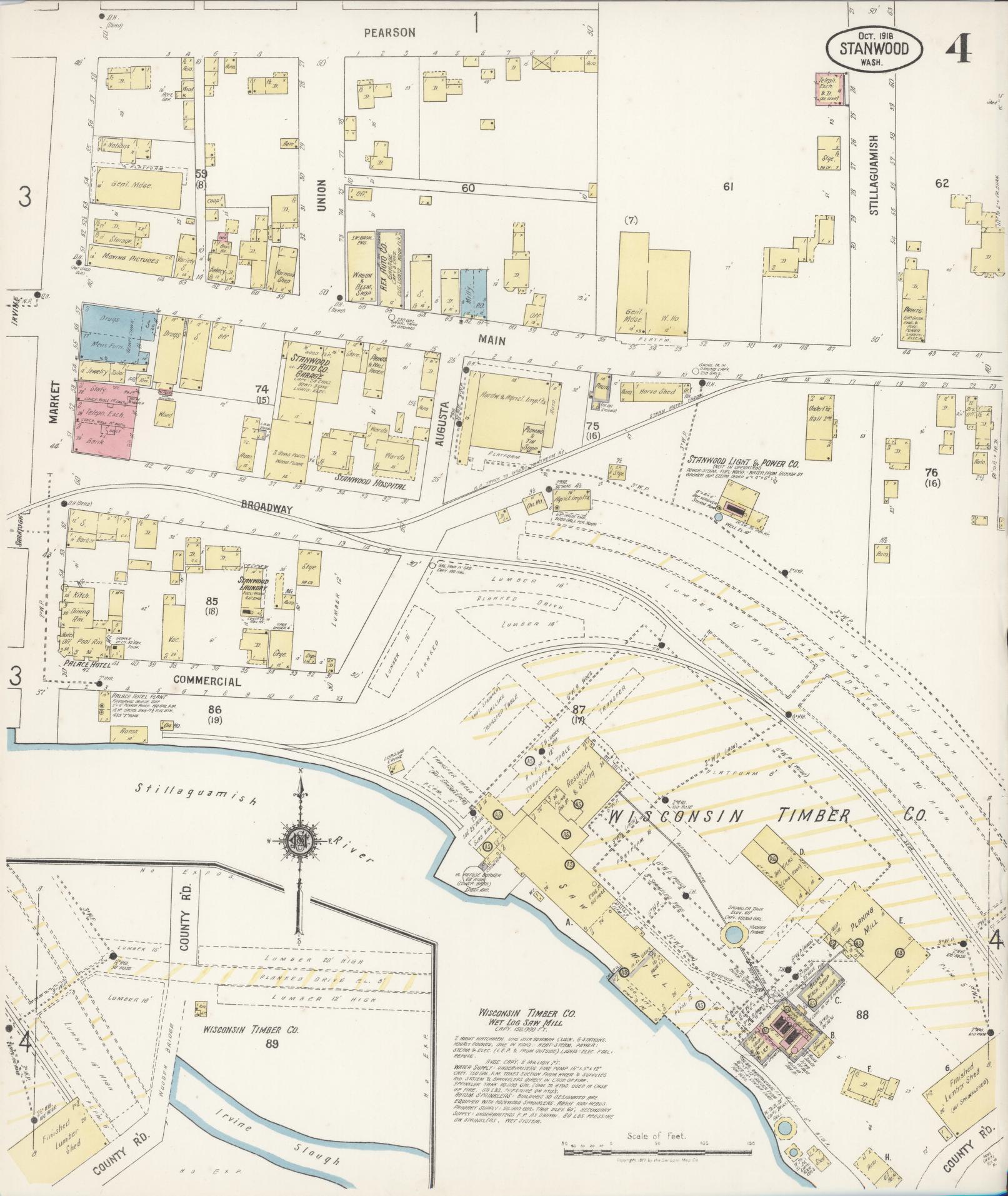 Sanborn Fire Insurance Map from Stanwood, Snohomish County, Washington (1918), Sheet #0004 - Complete Map Set gallery image, historic Sanborn map, vintage wall art, Washington Washington