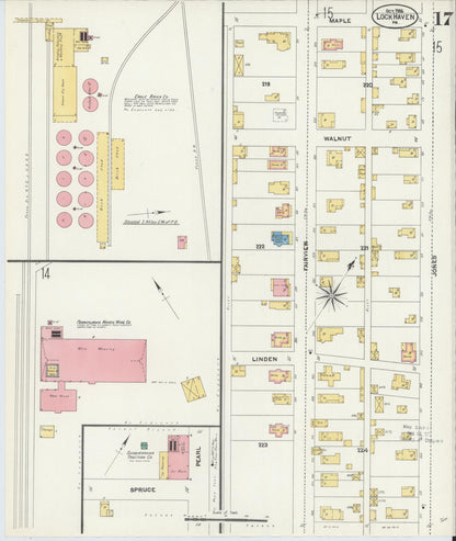 Sanborn Fire Insurance Map from Lock Haven, Clinton County, Pennsylvania (1906), Sheet #0017 - Historic Sanborn Fire Insurance Map Print, vintage old map wall art, antique decor, genealogy gift, Pennsylvania Pennsylvania map