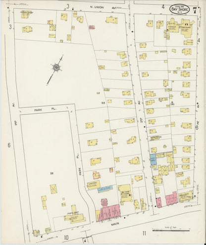 Sanborn Fire Insurance Map from Bay Shore, Suffolk County, New York (1915), Sheet #0007 - Complete Map Set gallery image, historic Sanborn map, vintage wall art, New York New York