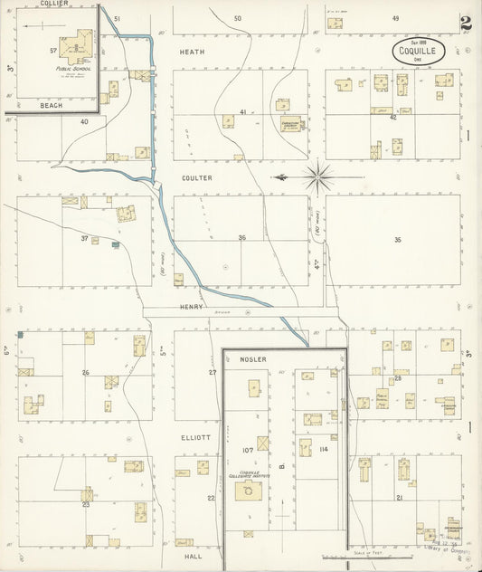 Sanborn Fire Insurance Map from Coquille, Coos County, Oregon (1898), Sheet #0002 - Historic Sanborn Fire Insurance Map Print, vintage old map wall art, antique decor, genealogy gift, Oregon Oregon map
