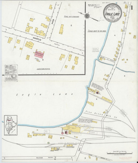 Sanborn Fire Insurance Map from Eagle Lake, Aroostook County, Maine. (1919) – Historic Sanborn Fire Insurance Map Print