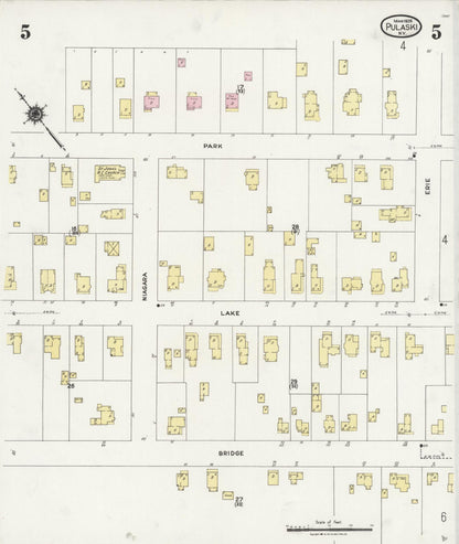 Sanborn Fire Insurance Map from Pulaski, Oswego County, New York (1925), Sheet #0005 - Complete Map Set gallery image, historic Sanborn map, vintage wall art, New York New York