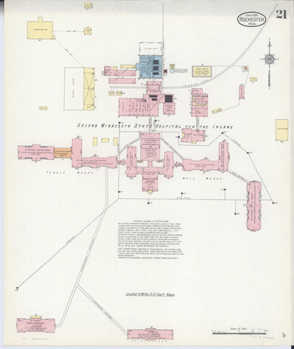 Sanborn Fire Insurance Map from Rochester, Olmsted County, Minnesota (1914), Sheet #0021 - Complete Map Set gallery image, historic Sanborn map, vintage wall art, Minnesota Minnesota