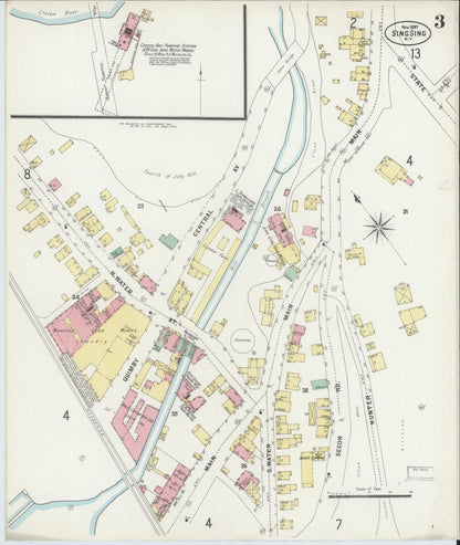 Sanborn Fire Insurance Map from Sing Sing, Westchester County, New York (1897), Sheet #0003 - Historic Sanborn Fire Insurance Map Print, vintage old map wall art, antique decor, genealogy gift, New York New York map