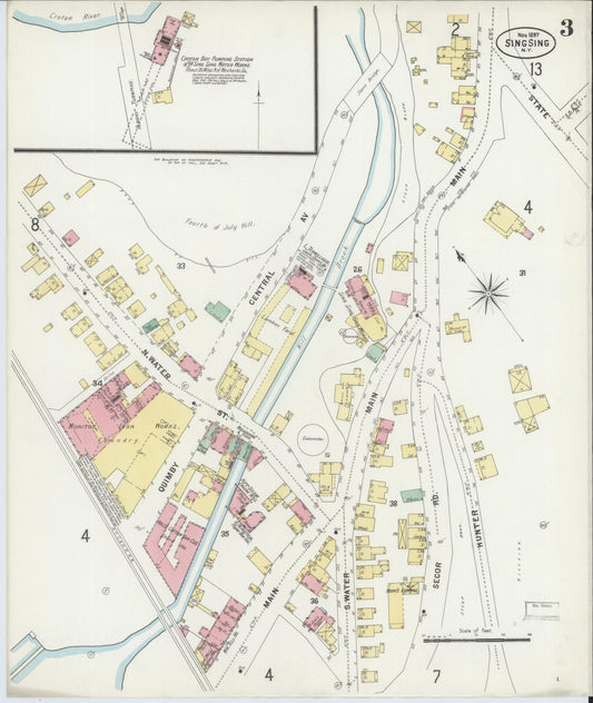 Sanborn Fire Insurance Map from Sing Sing, Westchester County, New York (1897), Sheet #0003 - Historic Sanborn Fire Insurance Map Print, vintage old map wall art, antique decor, genealogy gift, New York New York map