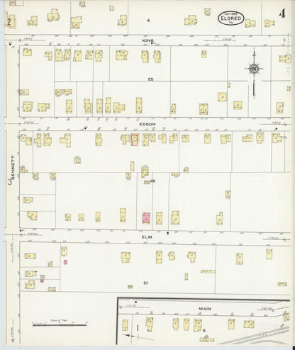 Sanborn Fire Insurance Map from Eldred, McKean County, Pennsylvania (1909), Sheet #0004 - Complete Map Set gallery image, historic Sanborn map, vintage wall art, Pennsylvania Pennsylvania