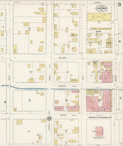 Sanborn Fire Insurance Map from Lakeview, Lake County, Oregon (1913), Sheet #0003 - Complete Map Set gallery image, historic Sanborn map, vintage wall art, Oregon Oregon