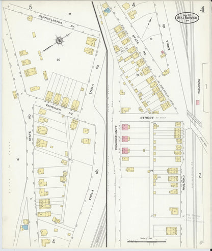 Sanborn Fire Insurance Map from West Fairview, Cumberland County, Pennsylvania (1910), Sheet #0004 - Historic Sanborn Fire Insurance Map Print, vintage old map wall art, antique decor, genealogy gift, Pennsylvania Pennsylvania map