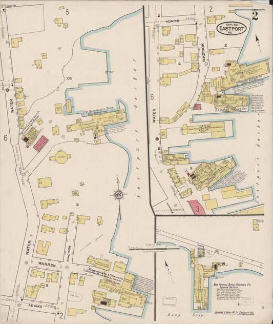 Sanborn Fire Insurance Map from Eastport, Washington County, Maine (1921), Sheet #0002 - Historic Sanborn Fire Insurance Map Print, vintage old map wall art, antique decor, genealogy gift, Maine Maine map