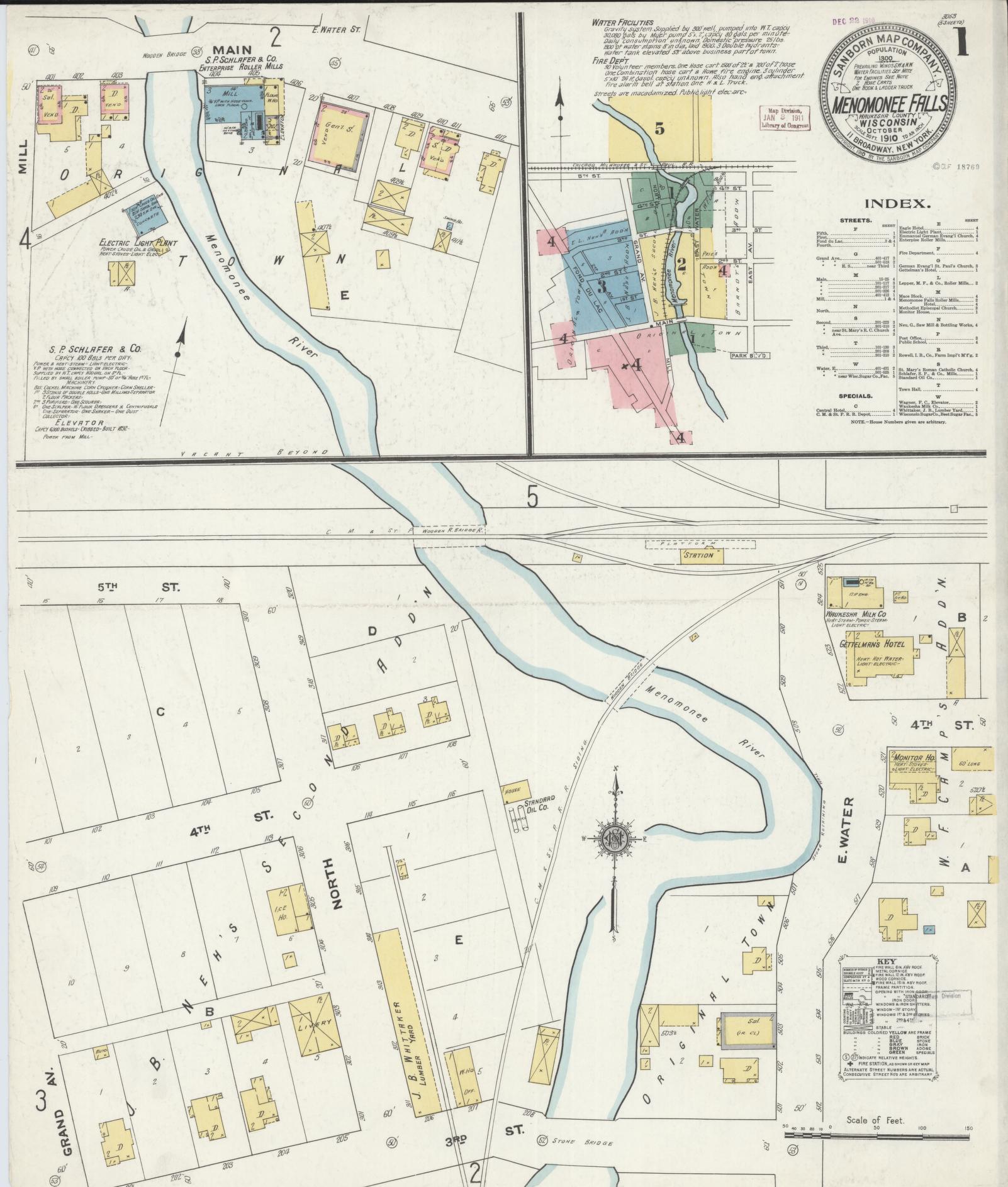 Menomonee Falls, Waukesha County, Wisconsin (1910) – Sanborn Fire Insurance Map – Map View