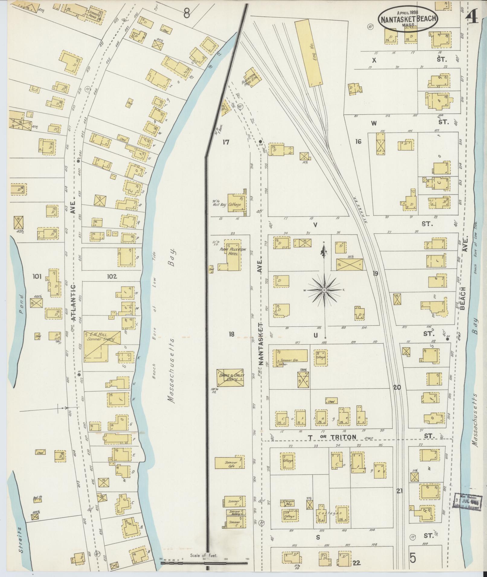 Sanborn Fire Insurance Map from Nantasket Beach, Plymouth County, Massachusetts (1898), Sheet #0004 - Complete Map Set gallery image, historic Sanborn map, vintage wall art, Massachusetts Massachusetts