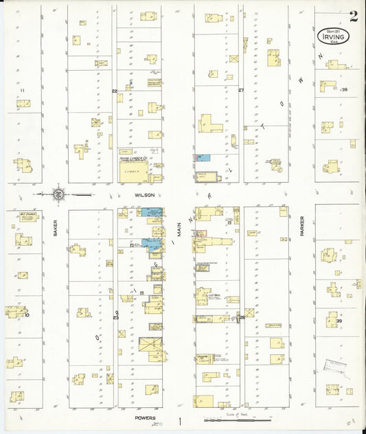Sanborn Fire Insurance Map from Irving, Marshall County, Kansas (1911), Sheet #0002 - Historic Sanborn Fire Insurance Map Print, vintage old map wall art, antique decor, genealogy gift, Kansas Kansas map