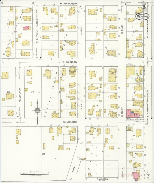 Sanborn Fire Insurance Map from Memphis, Scotland County, Missouri (1921), Sheet #0005 - Historic Sanborn Fire Insurance Map Print, vintage old map wall art, antique decor, genealogy gift, Missouri Missouri map
