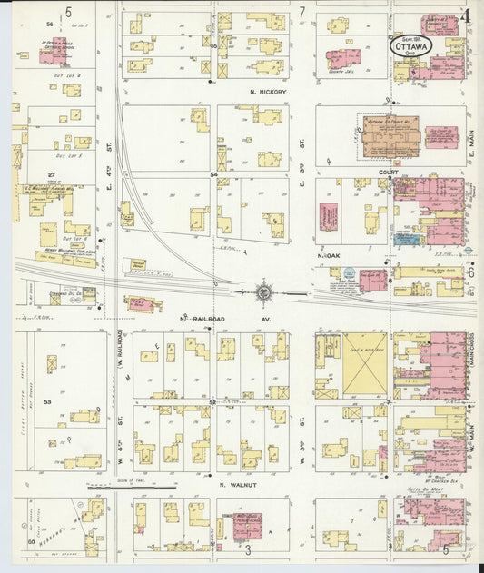 Sanborn Fire Insurance Map from Ottawa, Putnam County, Ohio (1911), Sheet #0004 - Historic Sanborn Fire Insurance Map Print, vintage old map wall art, antique decor, genealogy gift, Ohio Ohio map