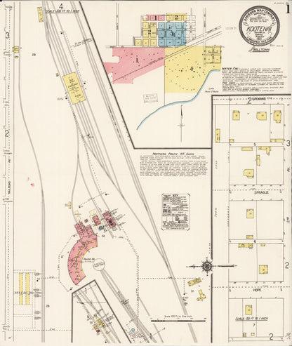 Sanborn Fire Insurance Map from Kootenai, Bonner County, Idaho (1921), Sheet #0001 - Complete Map Set gallery image, historic Sanborn map, vintage wall art, Idaho Idaho