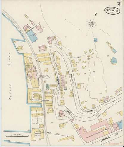 Sanborn Fire Insurance Map from Peekskill, Westchester County, New York (1887), Sheet #0002 - Complete Map Set gallery image, historic Sanborn map, vintage wall art, New York New York