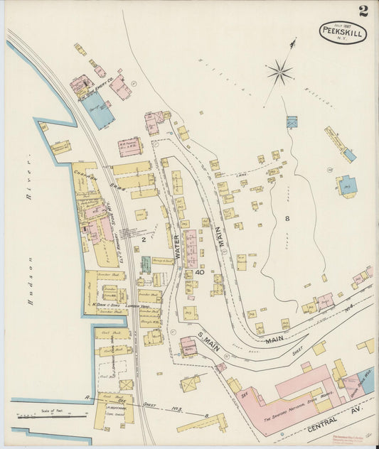Sanborn Fire Insurance Map from Peekskill, Westchester County, New York (1887), Sheet #0002 - Complete Map Set gallery image, historic Sanborn map, vintage wall art, New York New York