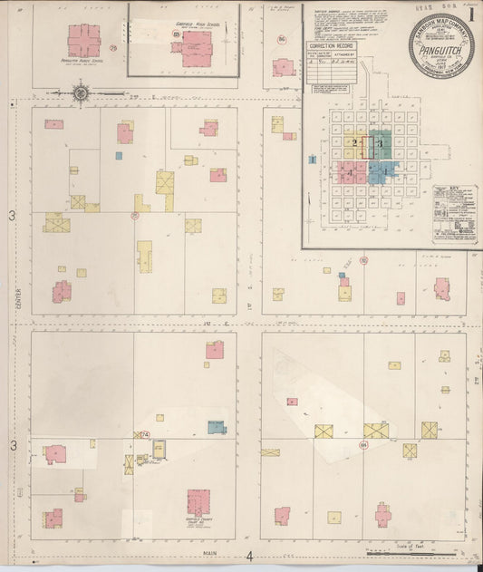 Sanborn Fire Insurance Map from Panguitch, Garfield County, Utah (1931), Sheet #0001 - Historic Sanborn Fire Insurance Map Print, vintage old map wall art, antique decor, genealogy gift, Utah Utah map