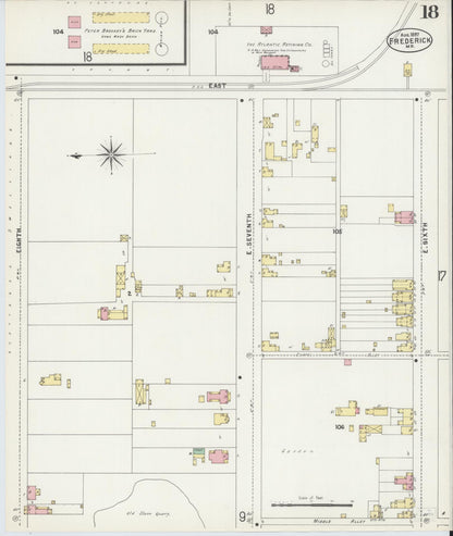 Sanborn Fire Insurance Map from Frederick, Frederick County, Maryland (1897), Sheet #0018 - Complete Map Set gallery image, historic Sanborn map, vintage wall art, Maryland Maryland