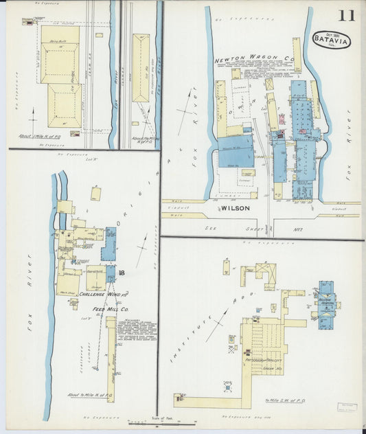 Sanborn Fire Insurance Map from Batavia, Kane County, Illinois (1891), Sheet #0011 - Historic Sanborn Fire Insurance Map Print, vintage old map wall art, antique decor, genealogy gift, Illinois Illinois map