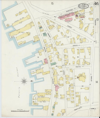 Sanborn Fire Insurance Map from Beverly, Essex County, Massachusetts (1896), Sheet #0016 - Complete Map Set gallery image, historic Sanborn map, vintage wall art, Massachusetts Massachusetts