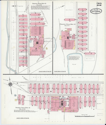 Sanborn Fire Insurance Map from Galesburg, Knox County, Illinois (1911), Sheet #0022 - Complete Map Set gallery image, historic Sanborn map, vintage wall art, Illinois Illinois