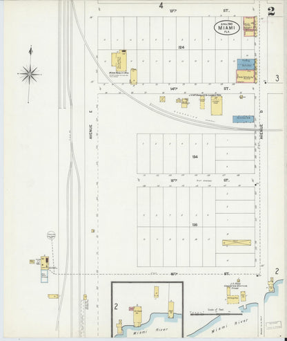 Sanborn Fire Insurance Map from Miami, Dade County, Florida (1903), Sheet #0002 - Historic Sanborn Fire Insurance Map Print, vintage old map wall art, antique decor, genealogy gift, Florida Florida map