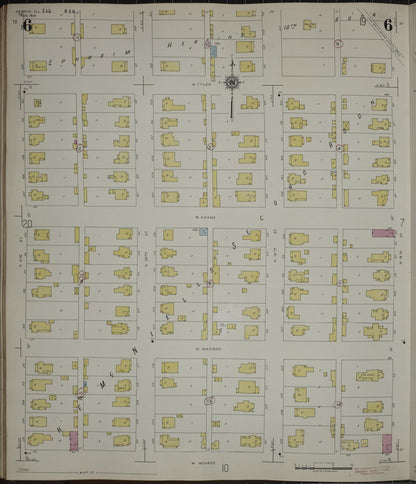 Sanborn Fire Insurance Map from Herrin, Williamson County, Illinois (1947), Sheet #0006 - Complete Map Set gallery image, historic Sanborn map, vintage wall art, Illinois Illinois