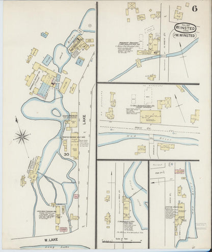 Sanborn Fire Insurance Map from Winsted, Litchfield County, Connecticut (1887), Sheet #0006 - Complete Map Set gallery image, historic Sanborn map, vintage wall art, Connecticut Connecticut