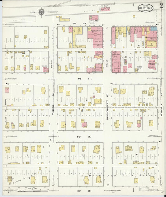 Sanborn Fire Insurance Map from Berthoud, Larimer County, Colorado (1911), Sheet #0002 - Historic Sanborn Fire Insurance Map Print, vintage old map wall art, antique decor, genealogy gift, Colorado Colorado map