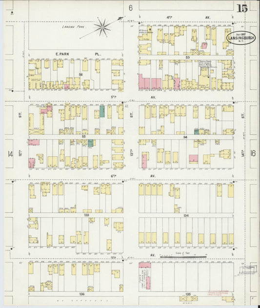 Sanborn Fire Insurance Map from Lansingburg, Rensselaer County, New York (1897), Sheet #0015 - Historic Sanborn Fire Insurance Map Print, vintage old map wall art, antique decor, genealogy gift, New York New York map
