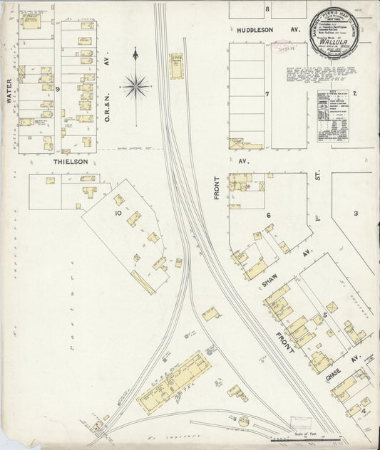 Sanborn Fire Insurance Map from Wallula, Walla Walla County, Washington (1891), Sheet #0001 - Historic Sanborn Fire Insurance Map Print, vintage old map wall art, antique decor, genealogy gift, Washington Washington map
