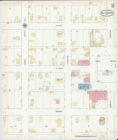 Sanborn Fire Insurance Map from Plymouth, Hancock County, Illinois (1912), Sheet #0002 - Complete Map Set gallery image, historic Sanborn map, vintage wall art, Illinois Illinois