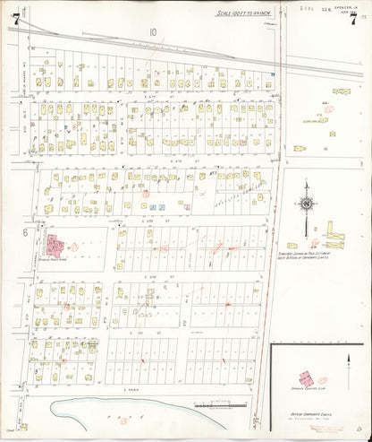 Sanborn Fire Insurance Map from Spencer, Clay County, Iowa (1946), Sheet #0007 - Historic Sanborn Fire Insurance Map Print