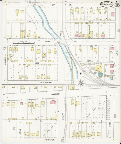 Sanborn Fire Insurance Map from Fort Madison, Lee County, Iowa (1894), Sheet #0016 - Historic Sanborn Fire Insurance Map Print