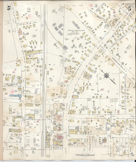 Sanborn Fire Insurance Map from Kilgore, Gregg County, Texas (1950), Sheet #0005 - Historic Sanborn Fire Insurance Map Print, vintage old map wall art, antique decor, genealogy gift, Texas Texas map
