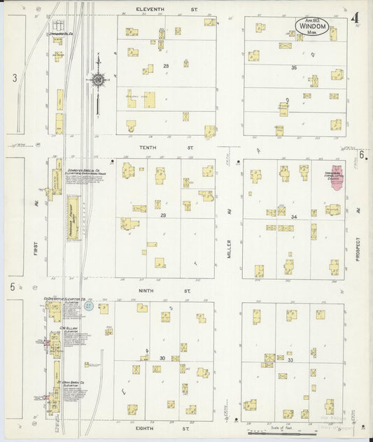 Sanborn Fire Insurance Map from Windom, Cottonwood County, Minnesota (1913), Sheet #0004 - Historic Sanborn Fire Insurance Map Print, vintage old map wall art, antique decor, genealogy gift, Minnesota Minnesota map
