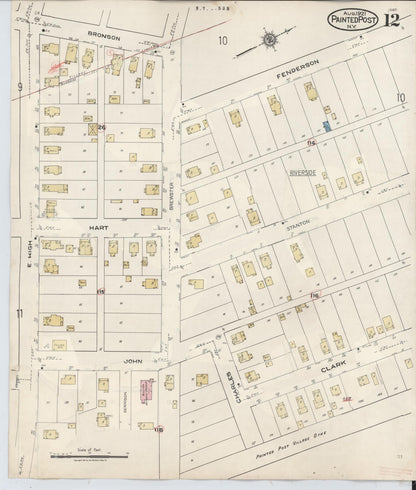 Sanborn Fire Insurance Map from Painted Post, Steuben County, New York (1943), Sheet #0012 - Complete Map Set gallery image, historic Sanborn map, vintage wall art, New York New York