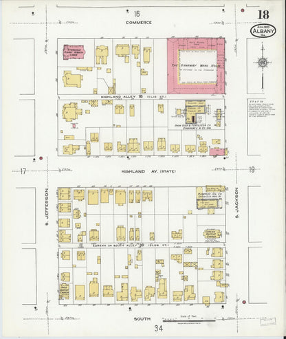 Sanborn Fire Insurance Map from Albany, Dougherty County, Georgia (1920), Sheet #0018 - Complete Map Set gallery image, historic Sanborn map, vintage wall art, Georgia Georgia