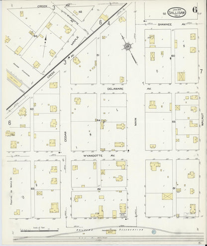 Sanborn Fire Insurance Map from Sallisaw, Sequoyah County, Oklahoma (1914), Sheet #0006 - Complete Map Set gallery image, historic Sanborn map, vintage wall art, Oklahoma Oklahoma