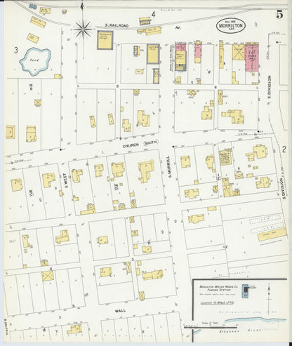 Sanborn Fire Insurance Map from Morrilton, Conway County, Arkansas (1908), Sheet #0005 - Complete Map Set gallery image, historic Sanborn map, vintage wall art, Arkansas Arkansas