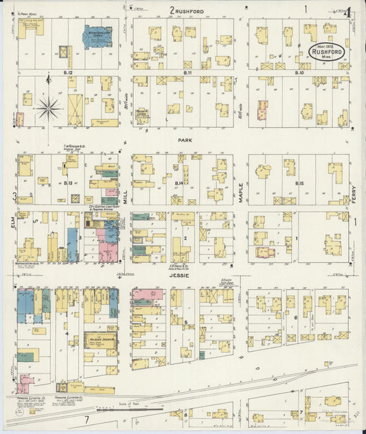 Sanborn Fire Insurance Map from Rushford, Fillmore County, Minnesota (1909), Sheet #0004 - Historic Sanborn Fire Insurance Map Print, vintage old map wall art, antique decor, genealogy gift, Minnesota Minnesota map