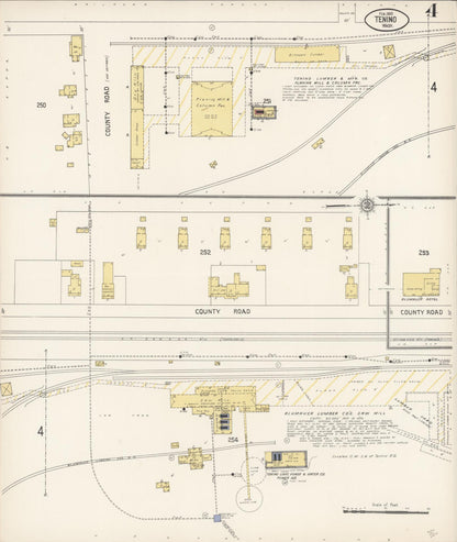 Sanborn Fire Insurance Map from Tenino, Thurston County, Washington (1910), Sheet #0004 - Complete Map Set gallery image, historic Sanborn map, vintage wall art, Washington Washington