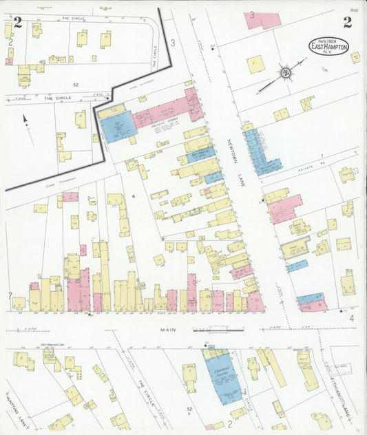 Sanborn Fire Insurance Map from Easthampton, Suffolk County, New York (1929), Sheet #0002 - Historic Sanborn Fire Insurance Map Print, vintage old map wall art, antique decor, genealogy gift, New York New York map