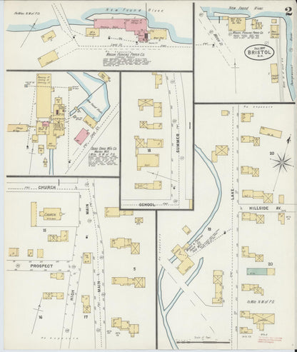 Sanborn Fire Insurance Map from Bristol, Grafton County, New Hampshire (1897), Sheet #0002 - Complete Map Set gallery image, historic Sanborn map, vintage wall art, New Hampshire New Hampshire