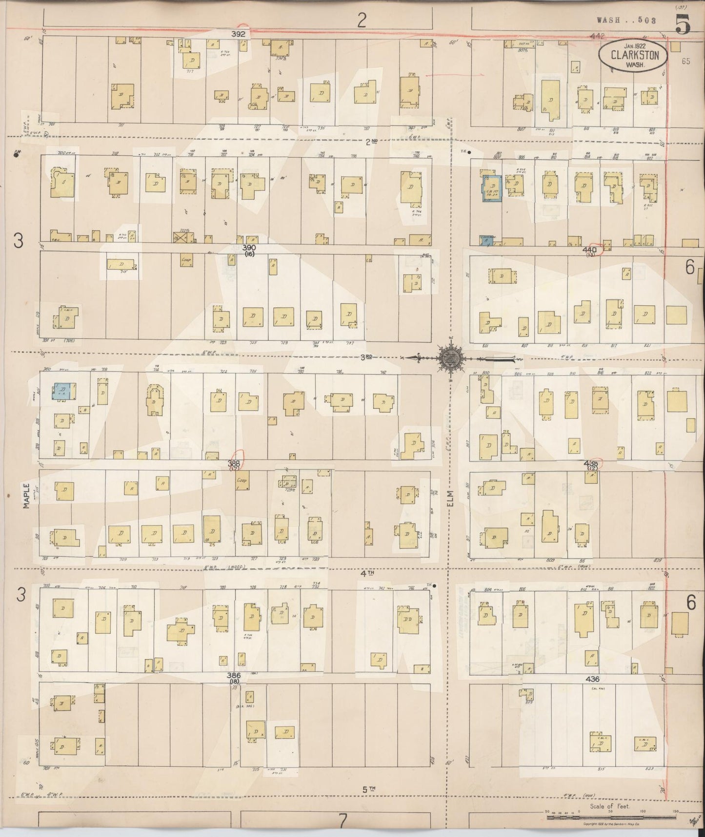 Sanborn Fire Insurance Map from Clarkston, Asotin County, Washington (1949), Sheet #0005 - Complete Map Set gallery image, historic Sanborn map, vintage wall art, Washington Washington