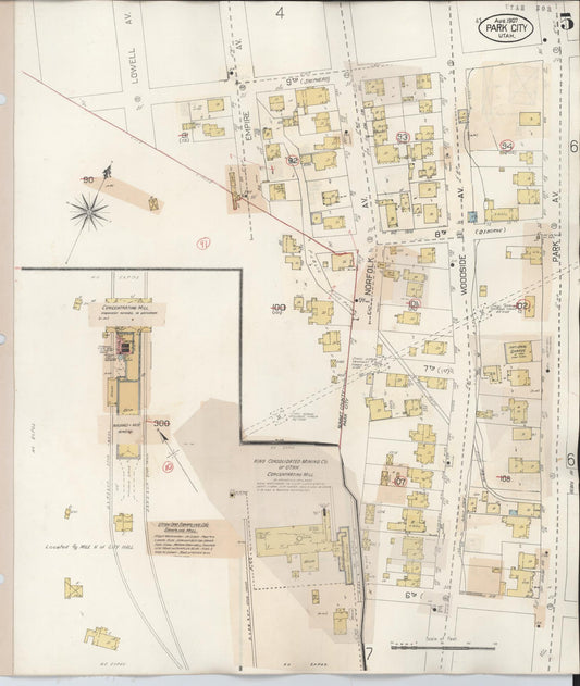 Sanborn Fire Insurance Map from Park City, Summit County, Utah (1940), Sheet #0005 - Historic Sanborn Fire Insurance Map Print, vintage old map wall art, antique decor, genealogy gift, Utah Utah map