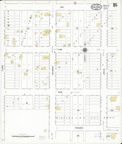 Sanborn Fire Insurance Map from Galena, Cherokee County, Kansas (1918), Sheet #0016 - Complete Map Set gallery image, historic Sanborn map, vintage wall art, Kansas Kansas