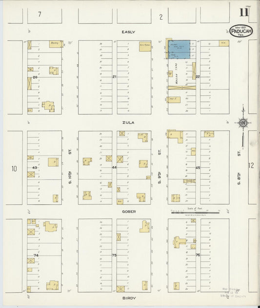 Sanborn Fire Insurance Map from Paducah, Cottle County, Texas (1921), Sheet #0011 - Historic Sanborn Fire Insurance Map Print, vintage old map wall art, antique decor, genealogy gift, Texas Texas map