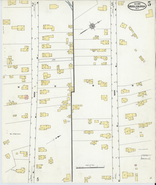 Sanborn Fire Insurance Map from Middleburgh, Schoharie County, New York (1909), Sheet #0005 - Historic Sanborn Fire Insurance Map Print, vintage old map wall art, antique decor, genealogy gift, New York New York map